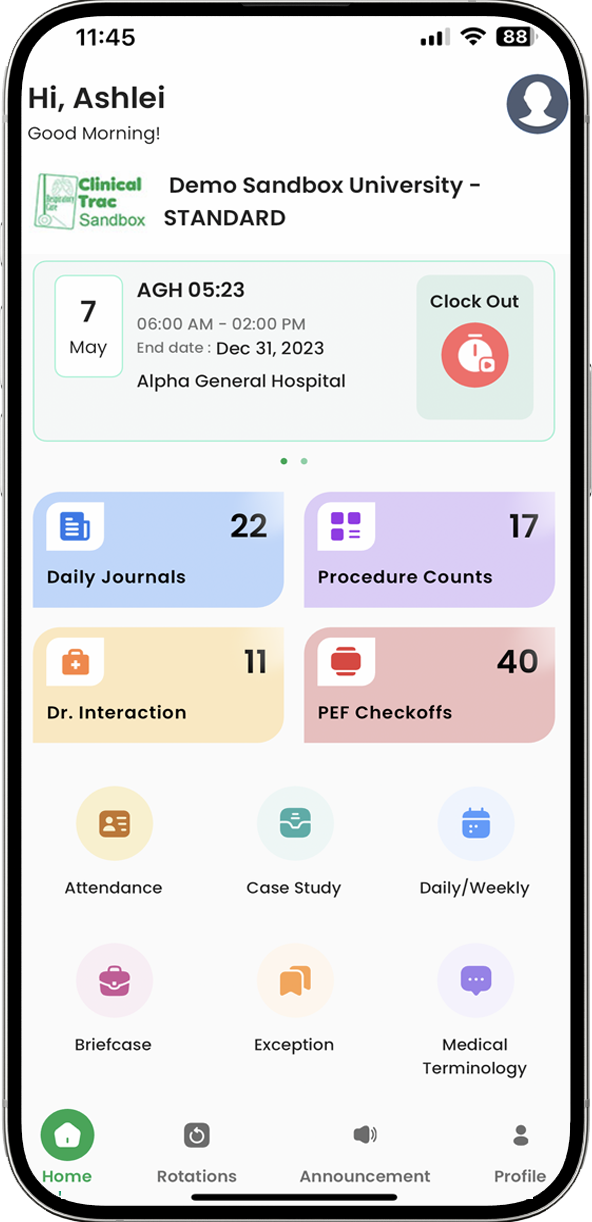 Clinical Trac Respiratory Thearpy mobile app